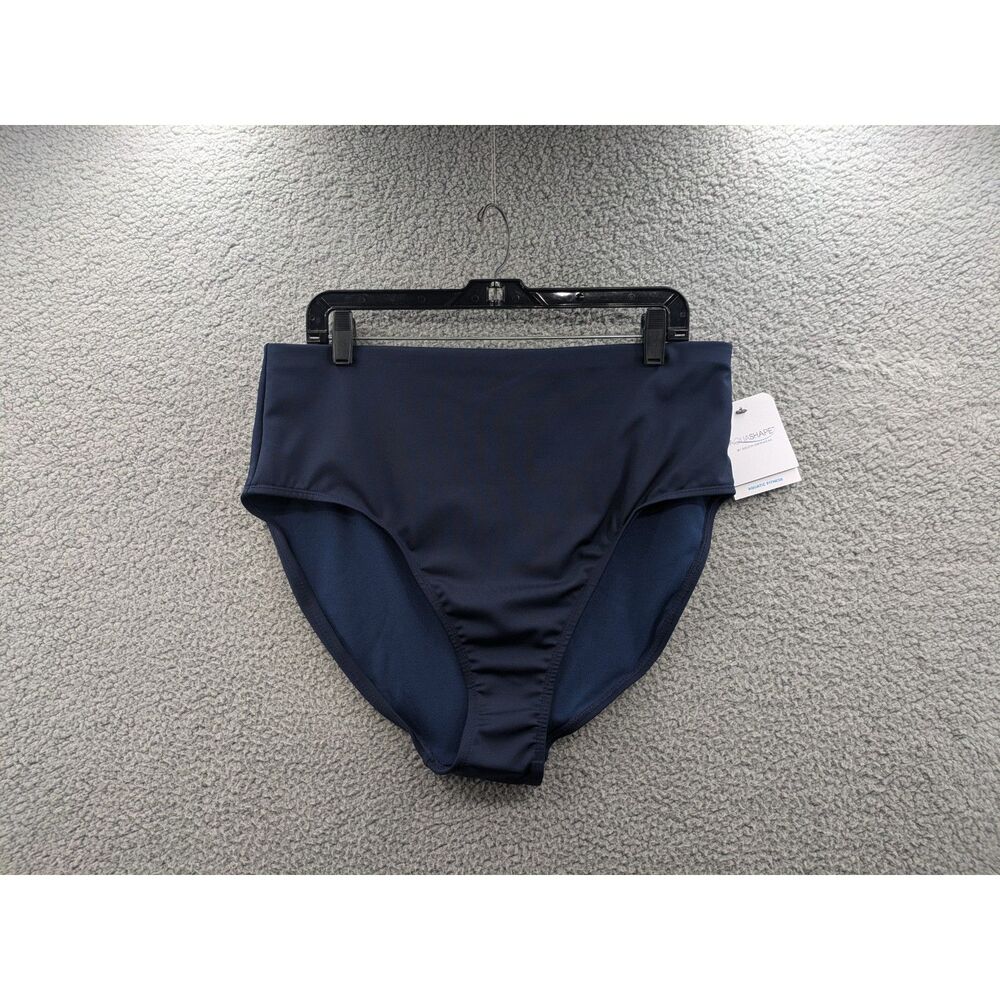 Dolfin Aquashape Women's Navy Blue High Waisted Contemporary Swim Bottom 2XL NEW
